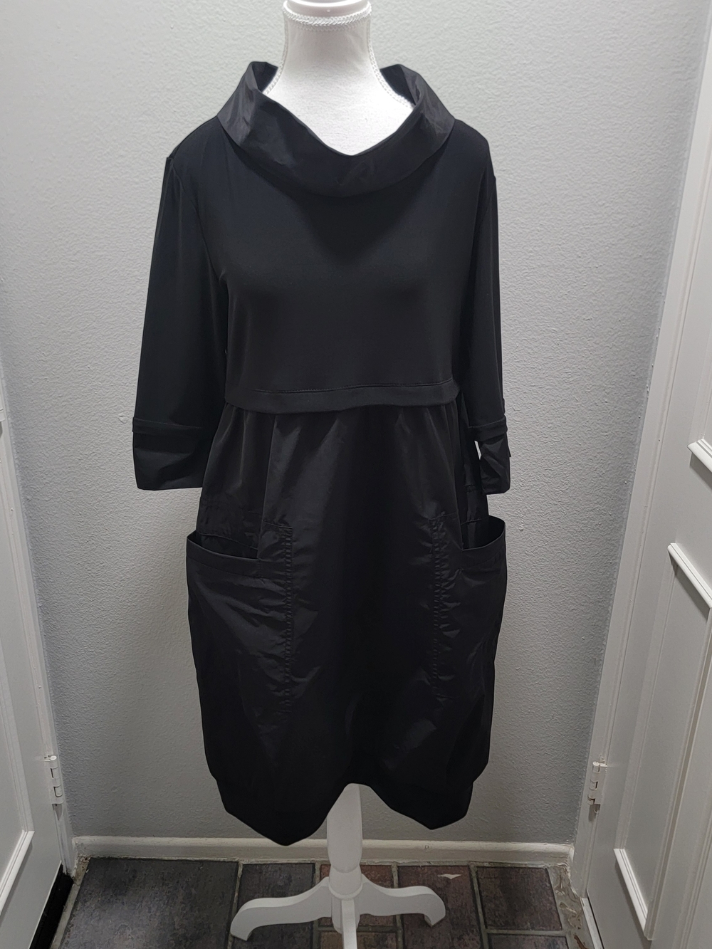 Joseph Ribkoff Black Midi Dress with Pockets
